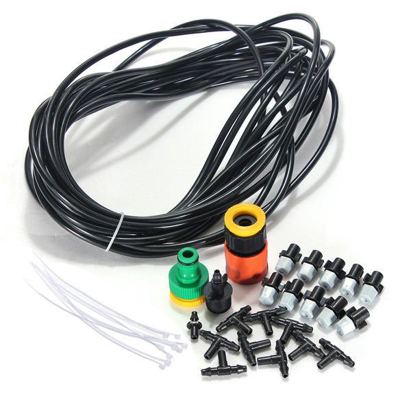 10m/33Ft Micro Garden Misting Cooling System Atomization Spray Nozzle