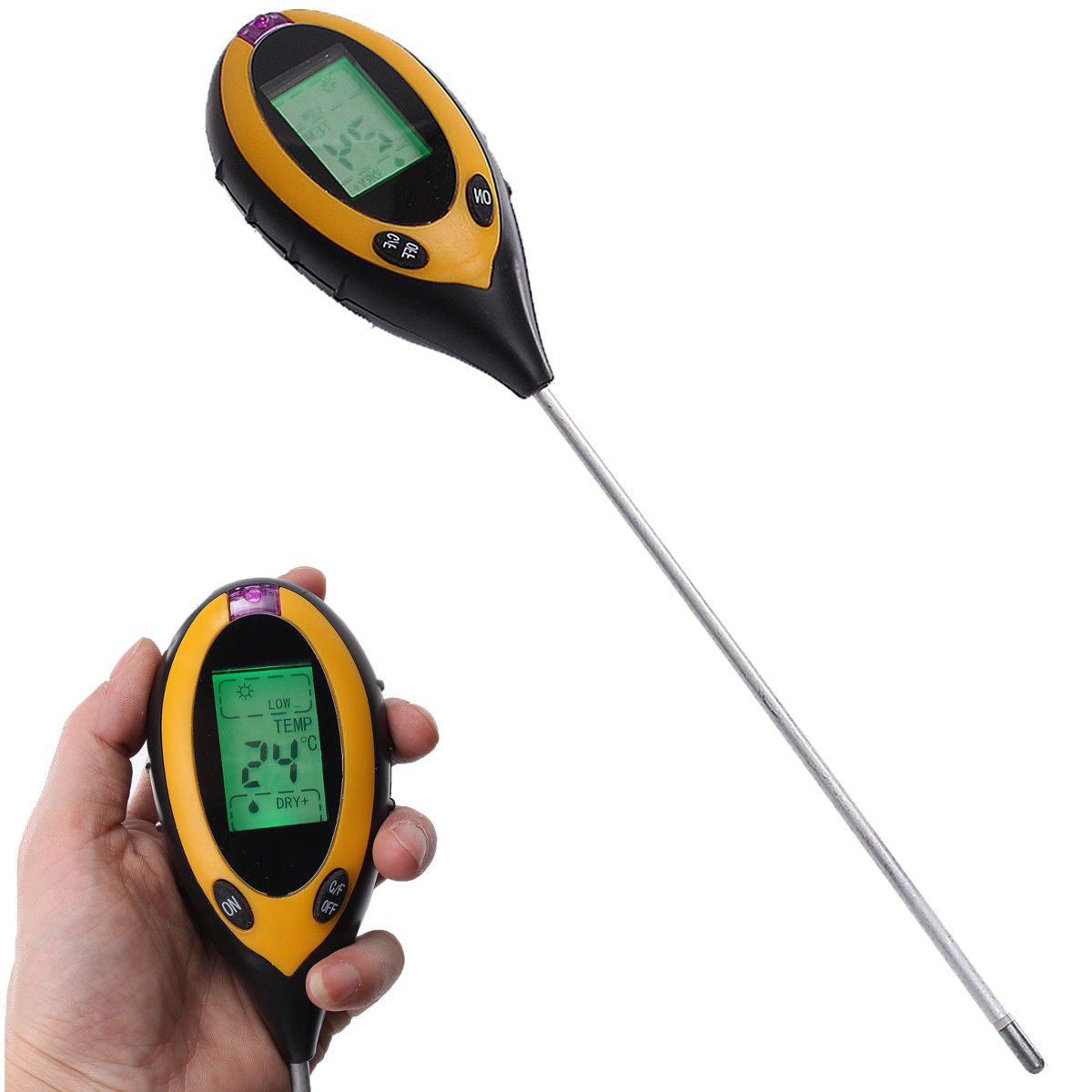 4 in 1 Soil PH Tester Moisture Sunlight Light Temperature Test Meter for Garden