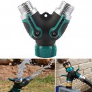 3/4 Inch Garden Hose 2 Way Splitter Valve Water Pipe Faucet Connector US Standar