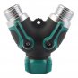 3/4 Inch Garden Hose 2 Way Splitter Valve Water Pipe Faucet Connector US Standar