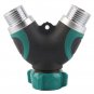3/4 Inch Garden Hose 2 Way Splitter Valve Water Pipe Faucet Connector US Standar