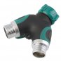3/4 Inch Garden Hose 2 Way Splitter Valve Water Pipe Faucet Connector US Standar