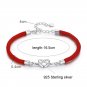 925 Sterling Silver Infinite Heart Knot Red Rope Bracelets For Women Girls Pulse