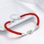 925 Sterling Silver Infinite Heart Knot Red Rope Bracelets For Women Girls Pulse