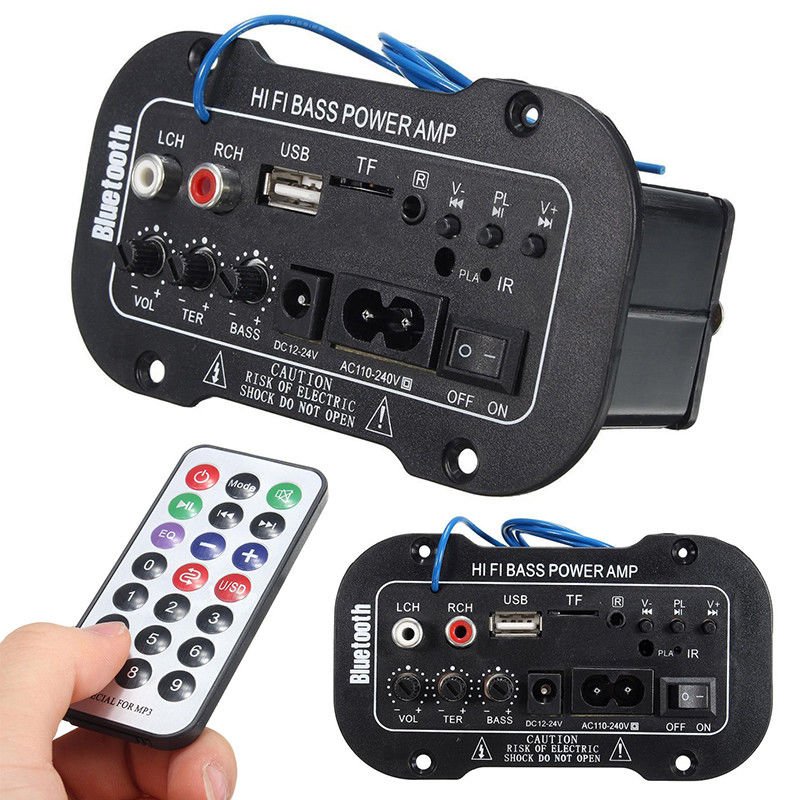 Car Bluetooth Amplifier HiFi Bass Power AMP Stereo Digital Amplifier USB TF