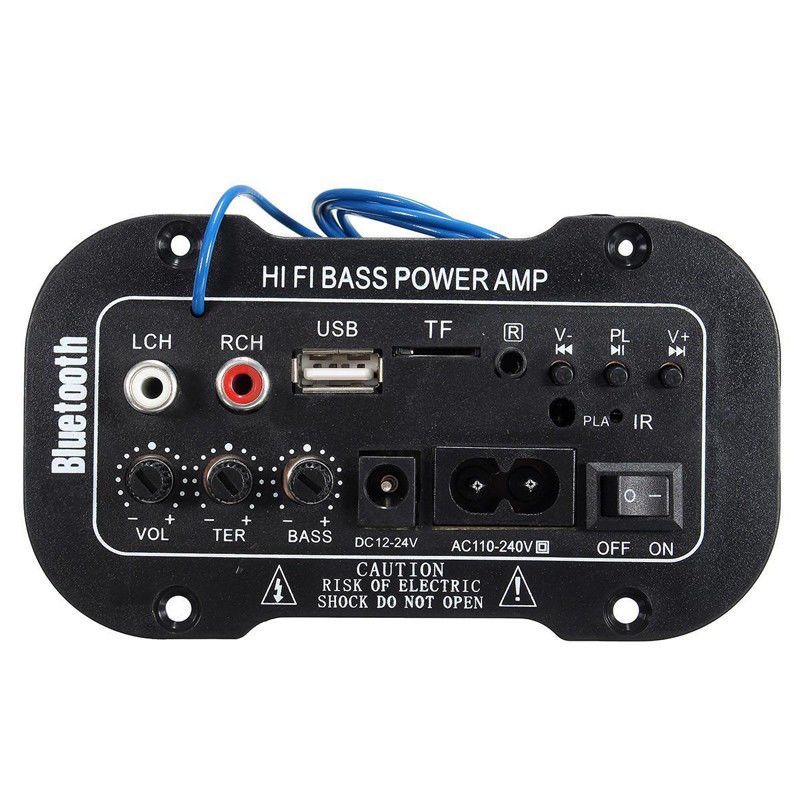 Car Bluetooth Amplifier HiFi Bass Power AMP Stereo Digital Amplifier USB TF