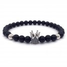 Trendy Imperial Crown Charm Bracelets Man Natural Stone Beads Women Men Jewelry