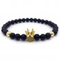 Trendy Imperial Crown Charm Bracelets Man Natural Stone Beads Women Men Jewelry