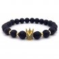 Trendy Imperial Crown Charm Bracelets Man Natural Stone Beads Women Men Jewelry
