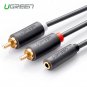 Ugreen RCA Cable 2RCA Male to Female 3.5mm Jack Aduio Cable Aux Cable for iPhone