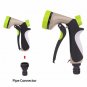 Garden Hose Nozzle Hand Sprayer 8 Pattern Adjustable Heavy Duty Metal Slip Resis