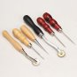 13pcs Wood Handle Leather Craft Tool Kit Leather Hand Sewing Tool Punch Cutter D