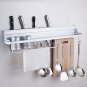 Aluminum Kitchen Storage Rack Organizer Pan Pot Cookware Holder 50cm Wall Mount