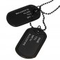 Men Black Military Army 2 Dog Tags Chain Pendant Necklace N045