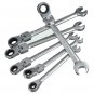 DANIU 6pcs a Set 6mm-12mm Flexible Pivoting Head Ratchet Combination Spanner Wre
