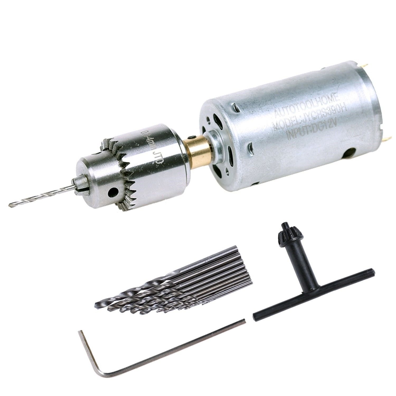 Mini DC 12V Electric Hand Drill Motor PCB Press Drilling Compact Set 0.5-3mm Twi