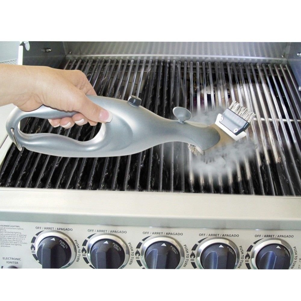 BBQ Grill Cleaner Wire Brush Barbecue Handle Cleaning Tools Gray