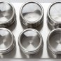 6 Pieces Magnetic Stainless Steel Cruet Condiment Spice Jars Set Salt and Pepper