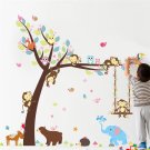 Forest Animals Tree wall stickers for kids room Monkey Bear Jungle wild Children