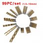 99pcs/Set Twist Drill Bit Set Saw Set HSS High Steel Titanium Coated Drill Woodw