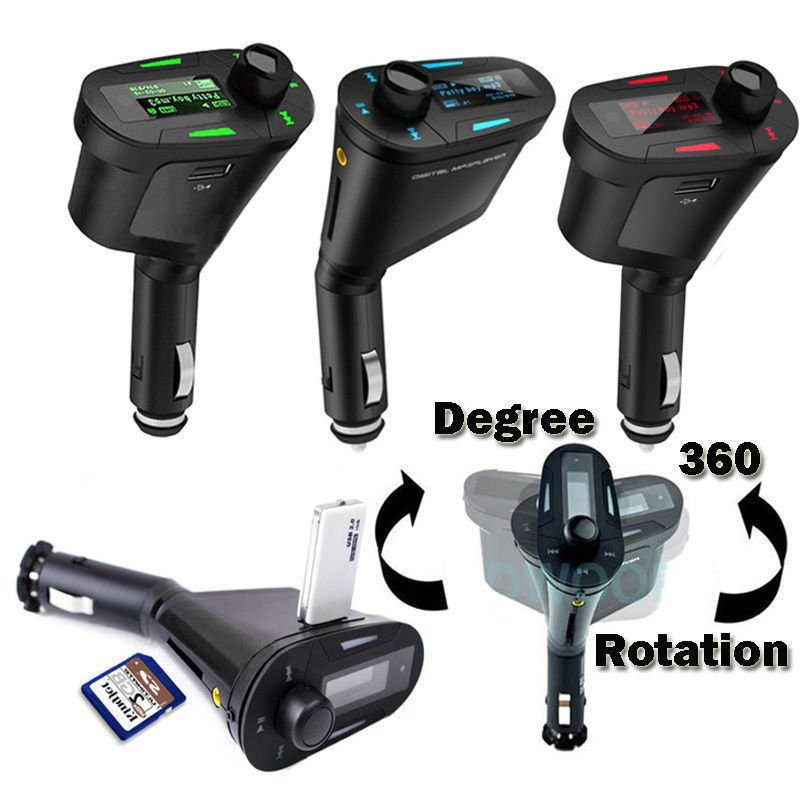 3Colors Car Kit MP3 music Player Wireless FM Transmitter Radio Modulator With US