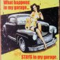 MY GARAGE MY RULES Tin Sign Vintage Decor Plate Lady Car for Home Hotel movie