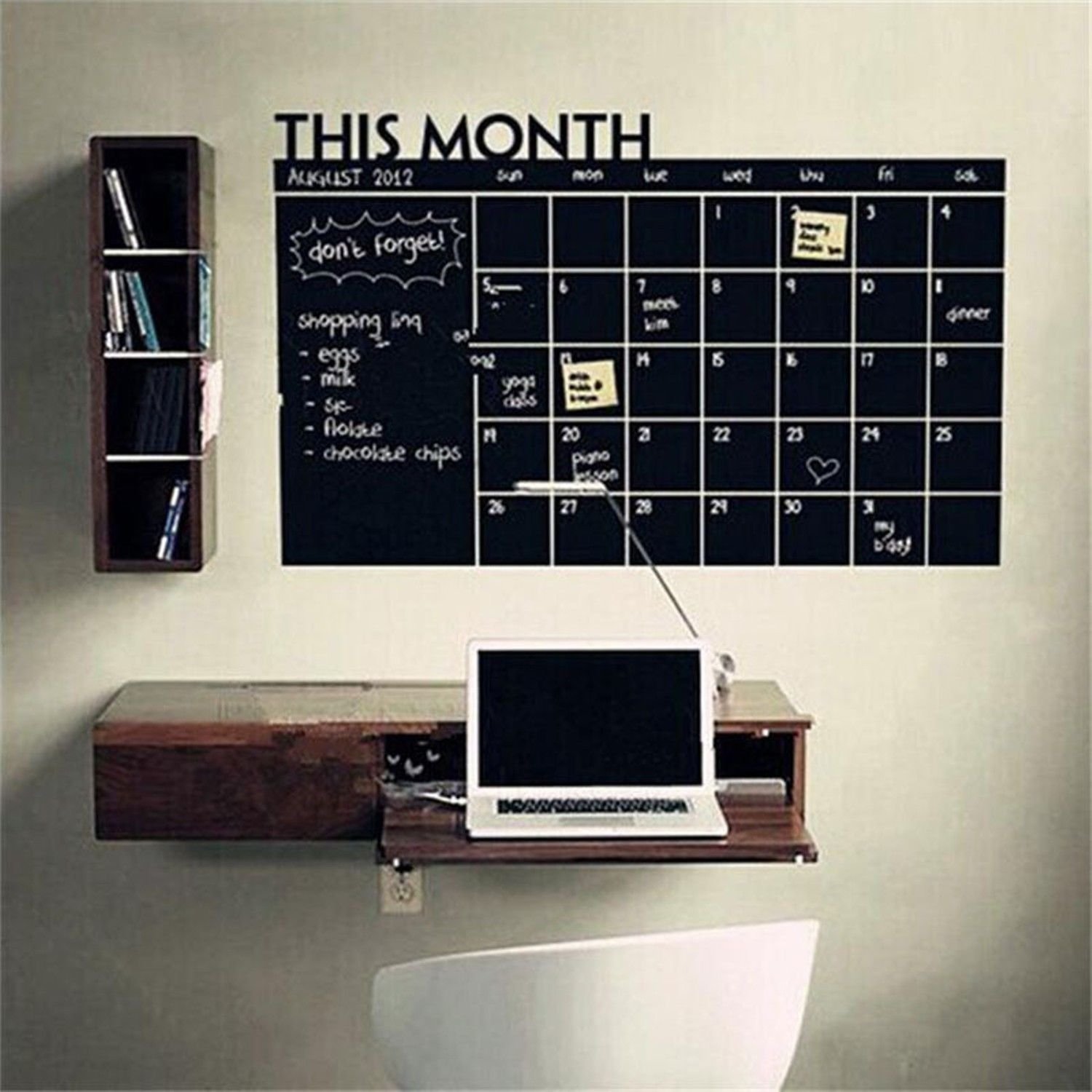 1PC Monthly chalkboard Chalk Board Blackboard Removable Wall Sticker Month