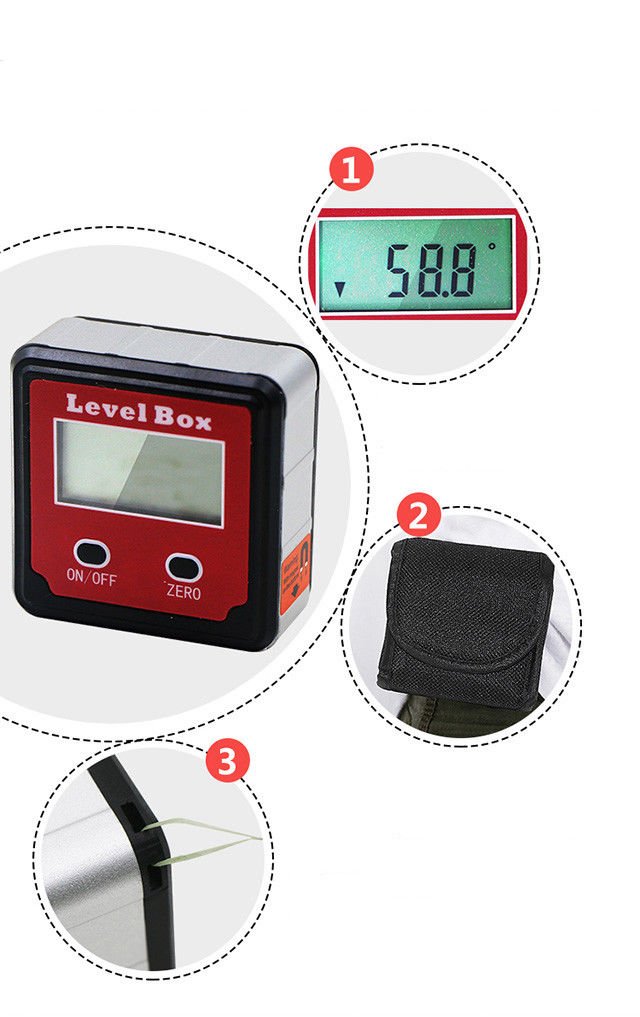 Durable Digital Inclinometer Spirit Level Protractor Angle Gauge Meter