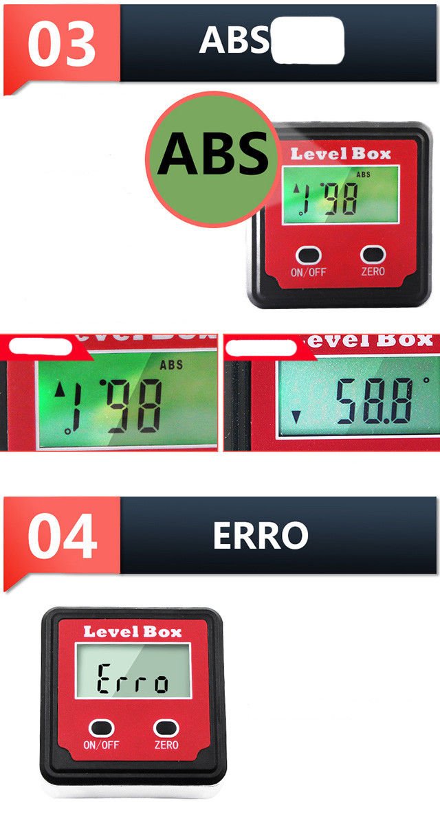 Durable Digital Inclinometer Spirit Level Protractor Angle Gauge Meter