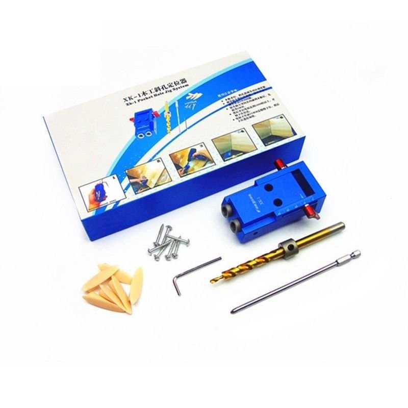 Mini Kreg Style Pocket Hole Jig Kit System For Wood Working Drill Bit