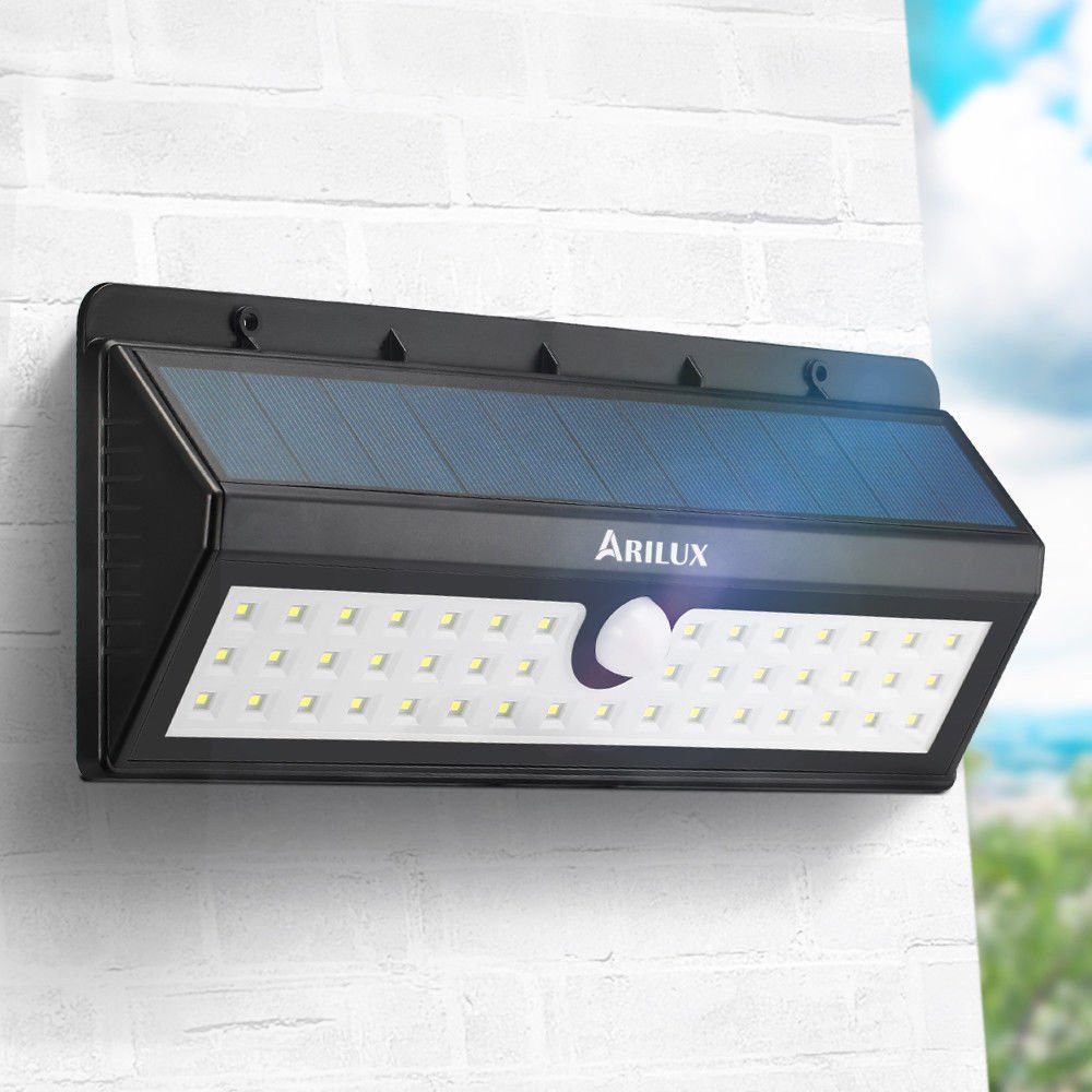 AL-SL03 Solar Powered 44 LED PIR Motion Sensor Light Outdoor Waterproof IP65 Wal