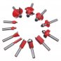 12Pcs 1/4 Inch Shank Router Bit Tungsten Carbide Rotary Tool Set Woodworking Too