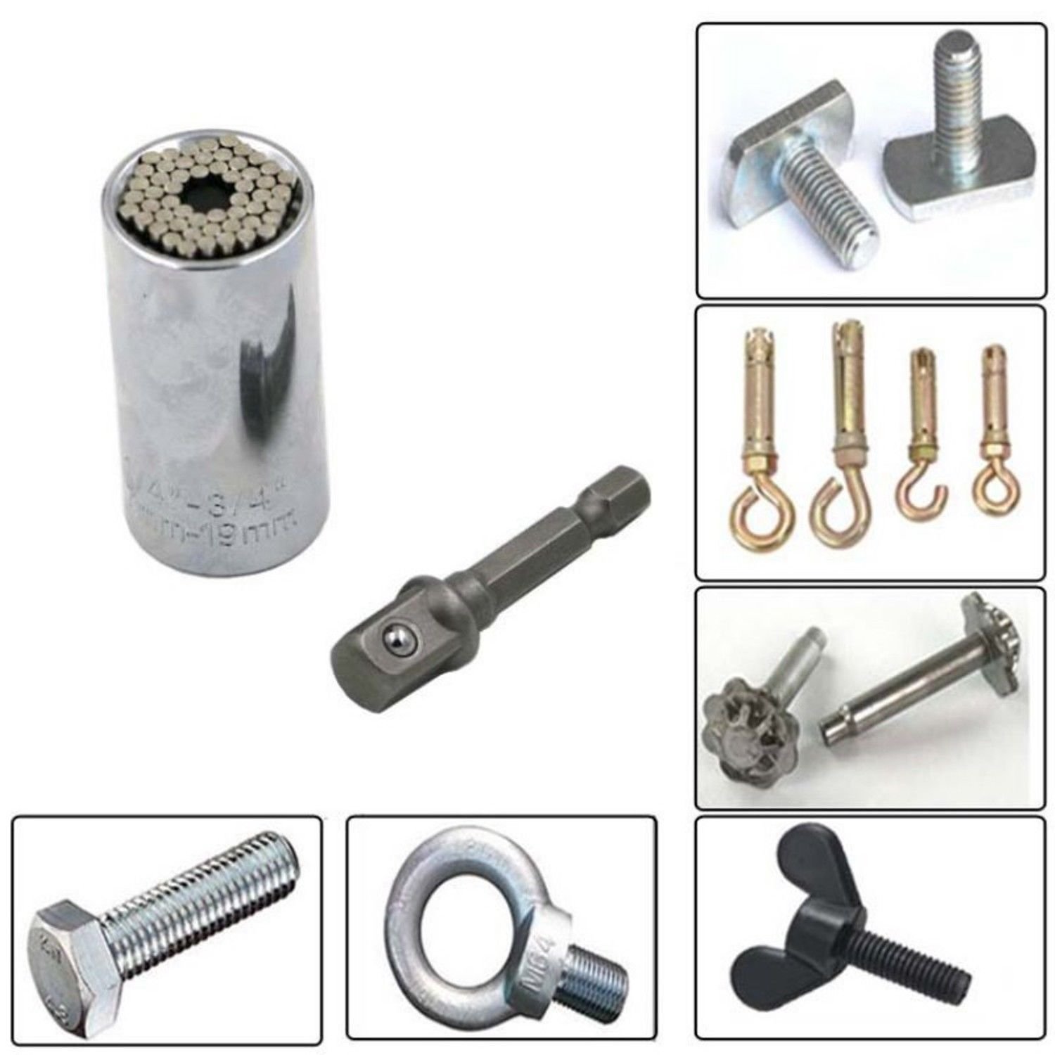 Universal Set Tool Mechanics Socket Wrench Craftsman Piece Sockets Ratchet 7-19m