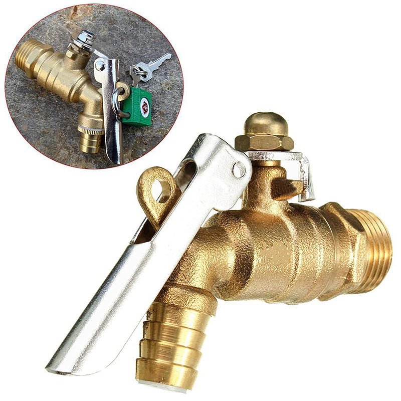 Outdoor Garden water taps 1/2" 2cm Waterfall key security lock Brass Water