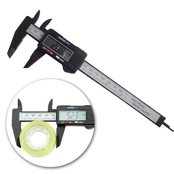 LCD Digital Electronic Carbon Fiber Vernier Caliper Gauge Micrometer Ruler Tools