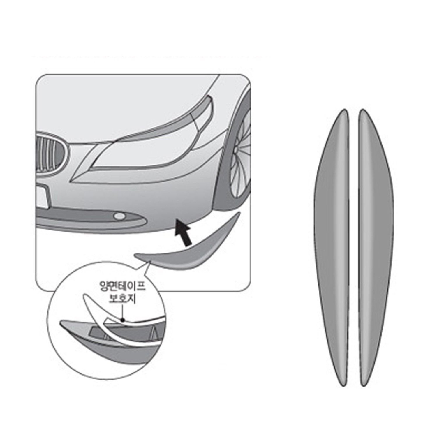 1 Pair Rubber Universal Car Auto Vehicle Front Bumper Corner Protector Lip Guard