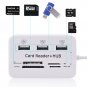 USB Hub Combo 2.0 3 Ports Card Reader High Speed Multi USB Splitter All In One