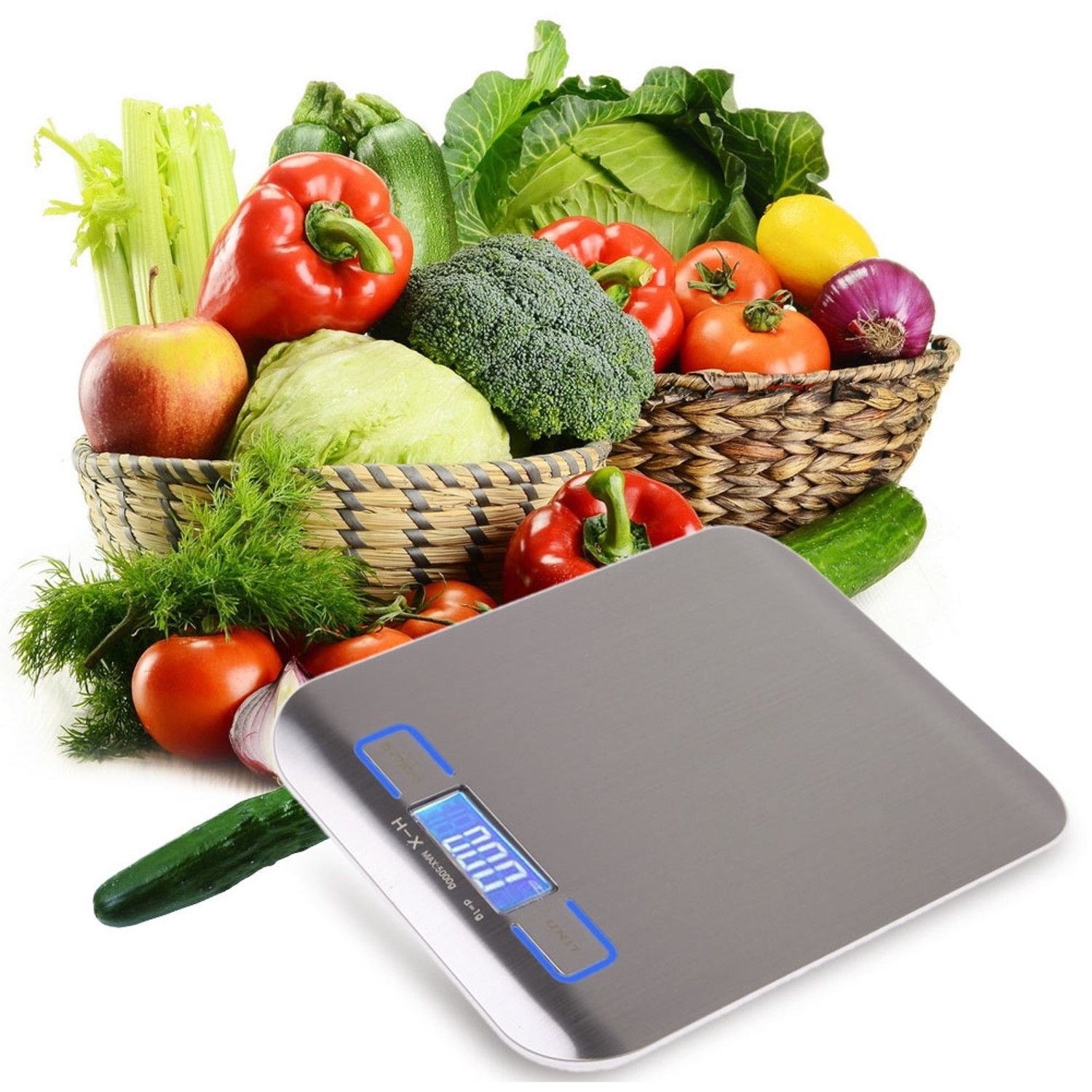 Digital Scale Kitchen Cooking Measure Tools Stainless Steel Electronic Weight LC