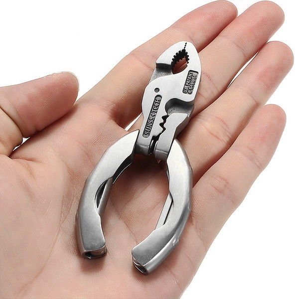 Mini Multifunctional Tool 9 in 1 Multitool Keychain Plier Screwdriver Pocket Too
