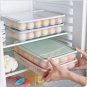 24 Slots Egg Refrigerator Storage Holder Organizer Kitchen With Dust-Proof Lid
