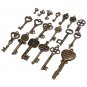 19Pcs Antique Vintage Old Look Skeleton Key Set Lot Pendant Heart Bow Lock Steam