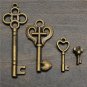 19Pcs Antique Vintage Old Look Skeleton Key Set Lot Pendant Heart Bow Lock Steam