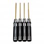 Drillpro 4pcs 1.5/2.0/2.5/3.0mm Hex Screwdriver Bit HSS Titanium Coated Repair