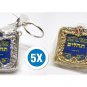 5Pcs Hebrew Jewish TEHILIM Psalms Key Ring Chain Israel Torah Charm Judaica Gift