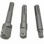 3pc Sds Drill 1/4" 3/8" 1/2" Socket Nut Driver Adaptor 3pc Chrome Vanadium Steel