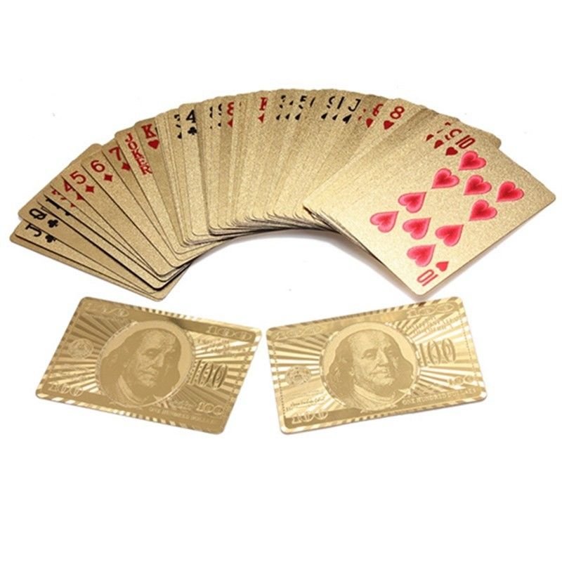 Certified Pure 24 K Carat Novelty Gold Foil Plated Poker Playing Cards ...