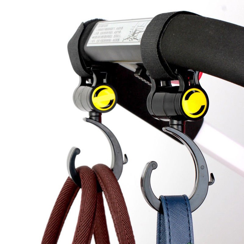 Pack of 2pcs Multi Purpose Baby Pram Stroller Pushchair Swivel Hanger Hooks Baby