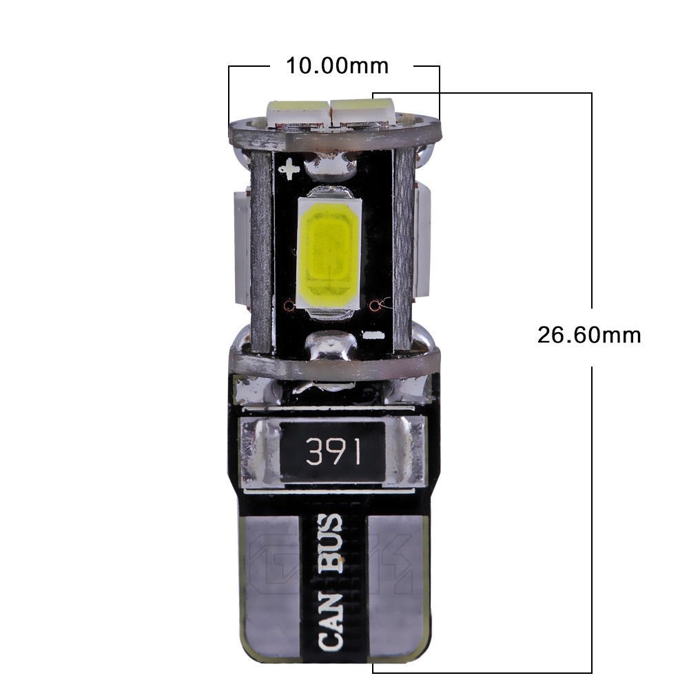 Super Bright!! 10X T10 W5W led canbus T10 194 168 5630 t10 6SMD Canbus NO ERROR