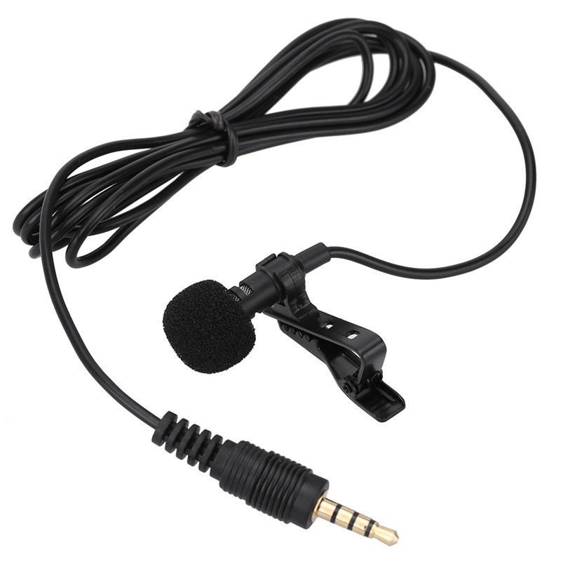 Portable Clip-on Lapel Lavalier Microphone 3.5mm Jack Hands-free Mini Wired Cond