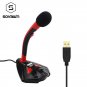 Karaoke LED Clear Portable Studio PC USB Microphone for Computer with Volume Adj